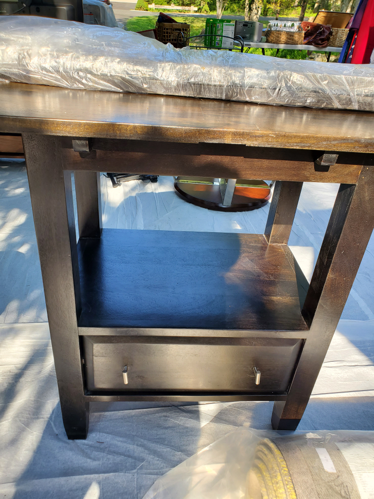 Dark Brown Wooden High Table with Drawer - photo 3