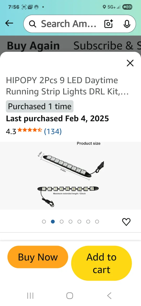 HIPOPY 2Pcs 9 LED Daytime Running Strip Lights - Red image indicator(3)