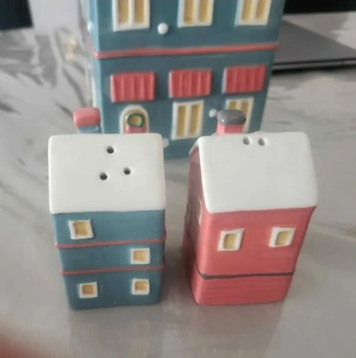 "Ceramic Christmas House Set – Cookie Jar + Salt & Pepper" image indicator(6)