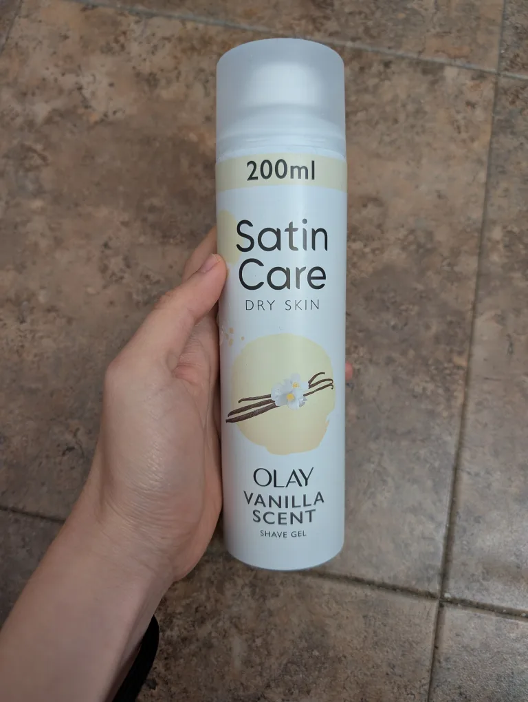Olay Satin Care Vanilla Scent Shave Gel left with half thumbnail