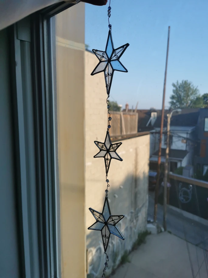Star Stained Glass Window Hanging