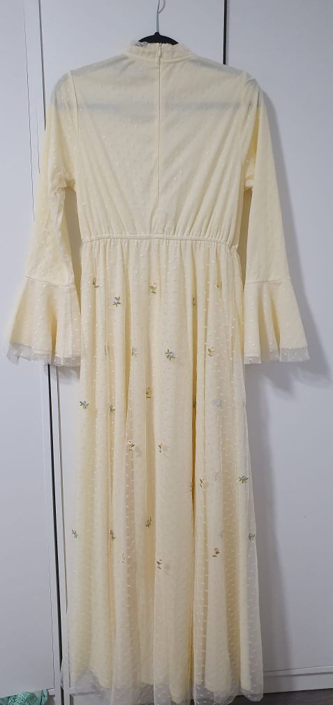 HAYAH Cream Floral Embroidered Maxi Dress - Size M - photo 2