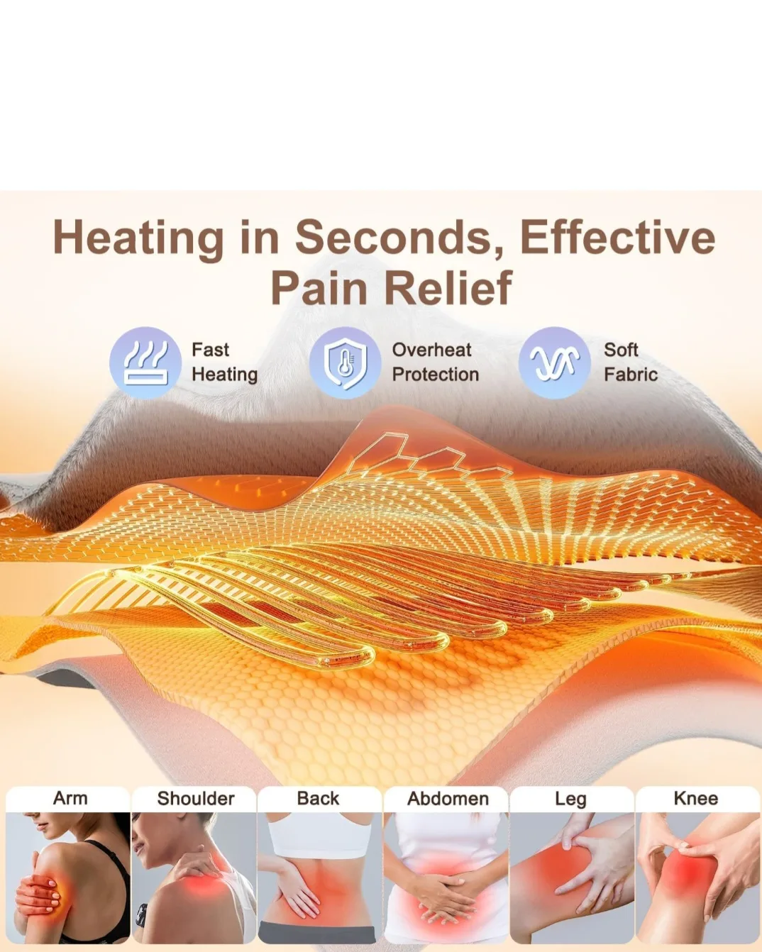 Heating Pad for Back Pain Relief, Electric Heating image indicator(5)