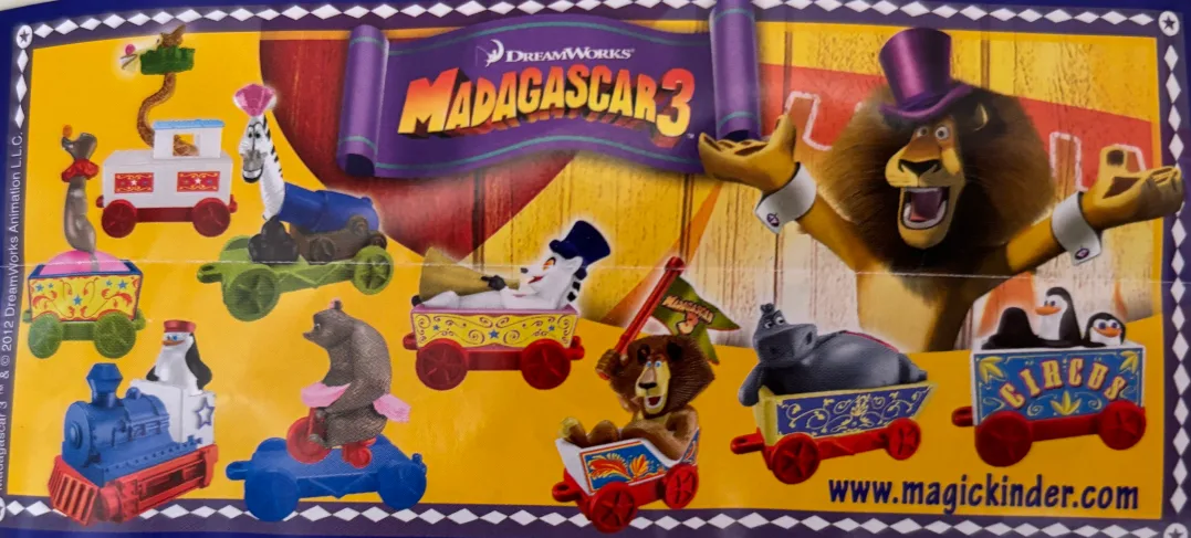 limited edition Madagascar 3 Kinder Surprise Toys Collection thumbnail
