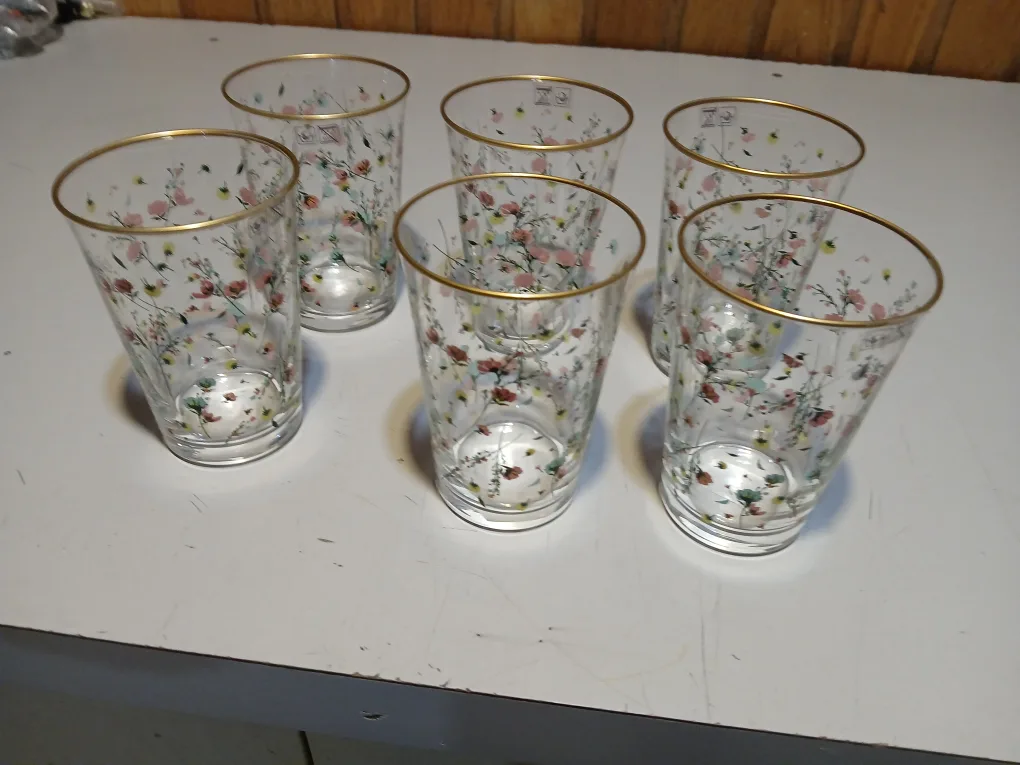 Floral Tumbler Glasses (Set of 6) image indicator(6)