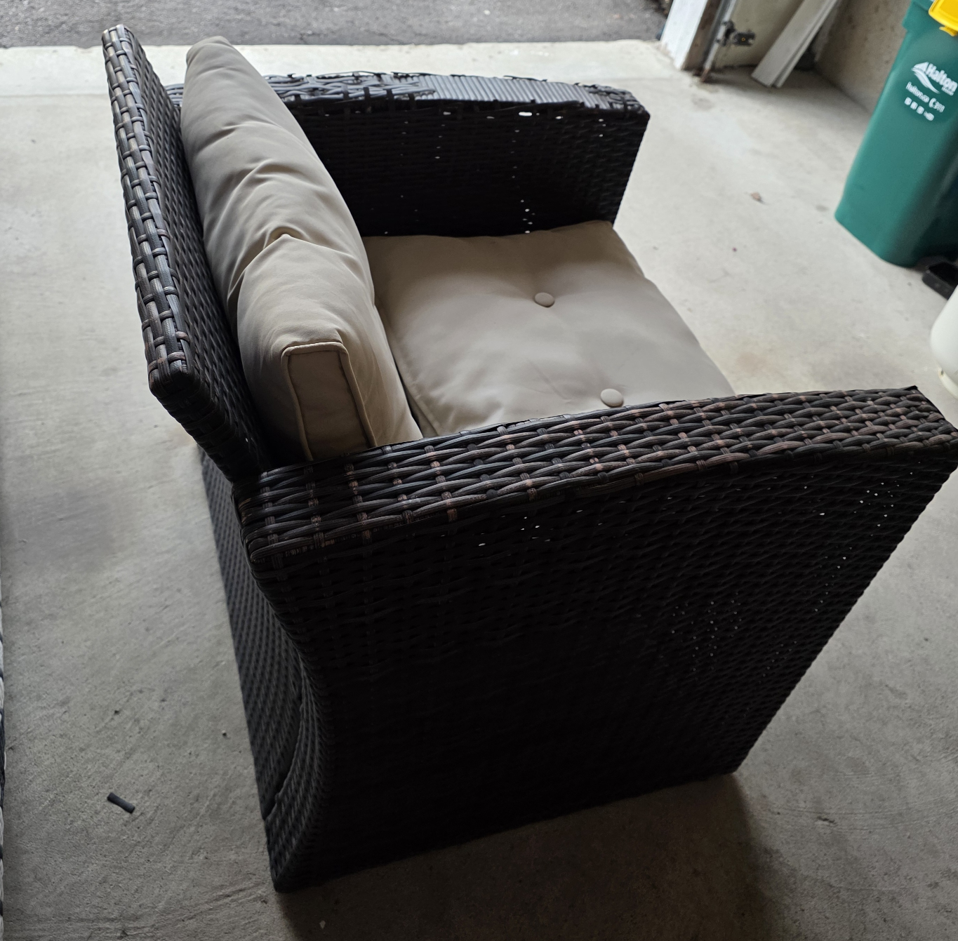 Wicker Patio Chair with Cushions - Brown - photo 2
