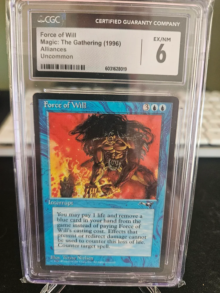 CGC Graded 6 Force of Will Magic: The Gathering Card thumbnail