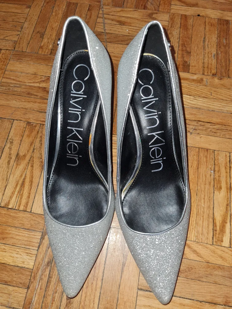 Calvin Klein Silver Heels