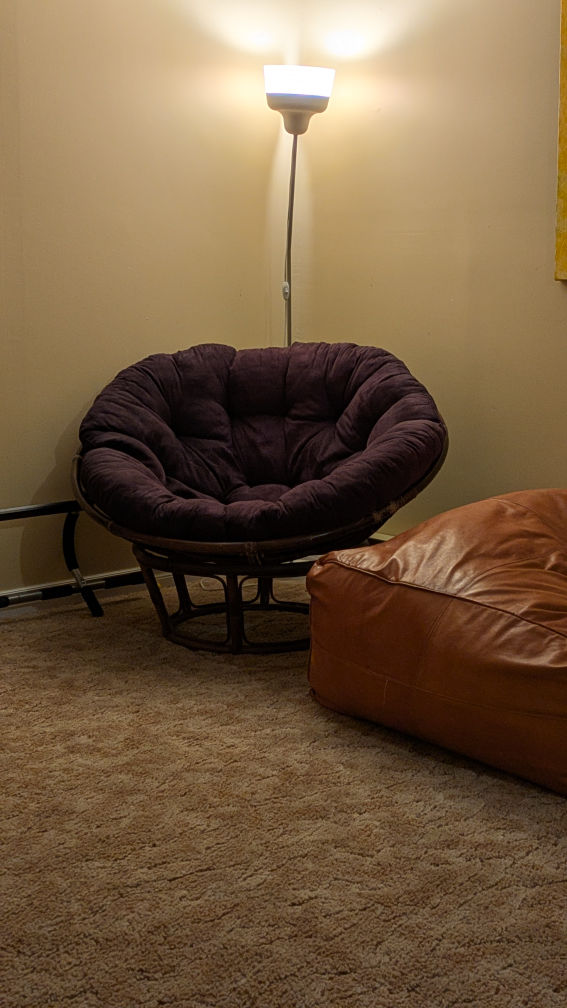 Papasan Chair - Brown Frame, Navy Cushion - photo 2