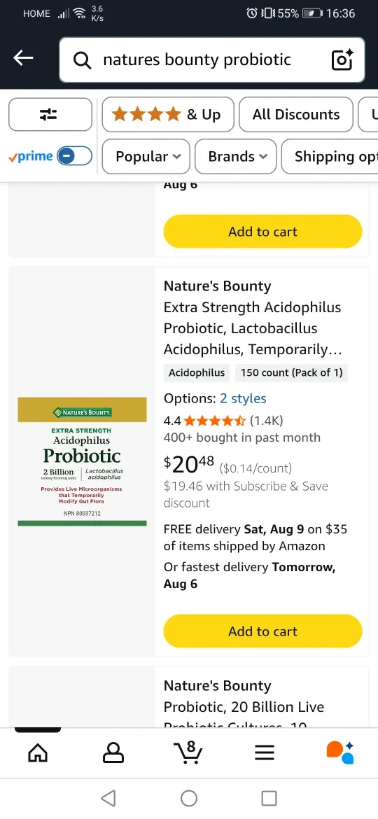 Nature's Bounty Acidophilus Probiotic, 150 Count thumbnail