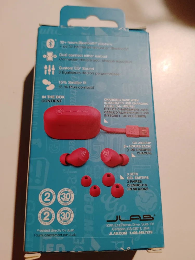 💚JLAB TRUE WIRELESS GO AIR POP EARPHONES BRAND NEW image indicator(2)