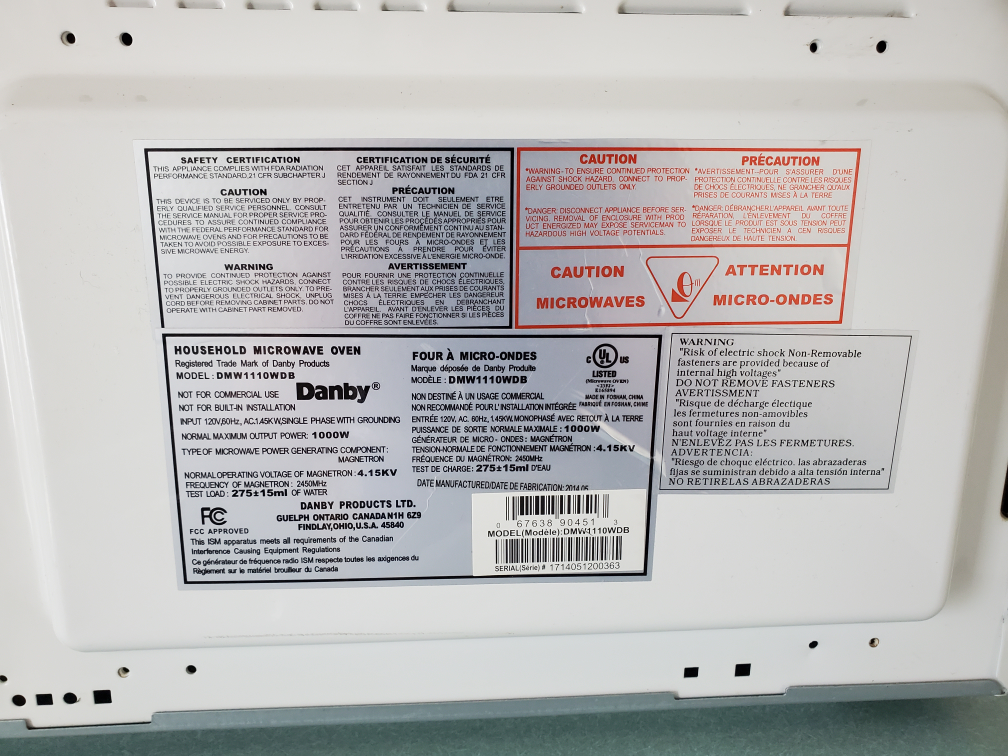 Danby DMW1110WDB Microwave - photo 3