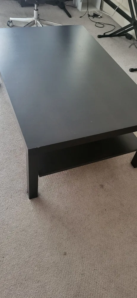 IKEA Black Coffee Table with Shelf thumbnail