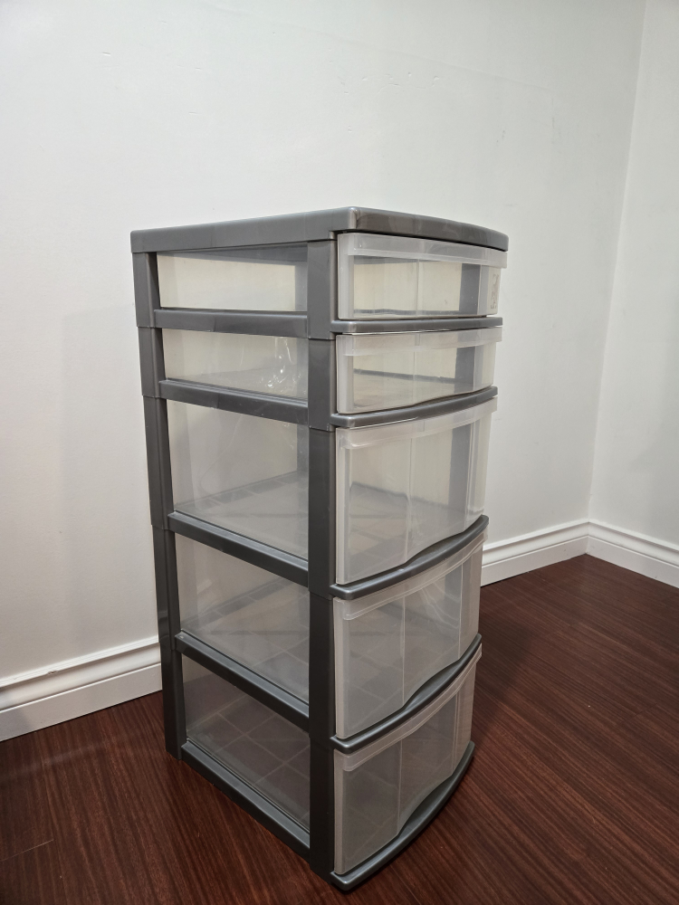 Sterilite 5-Drawer Storage Tower - Grey - photo 2