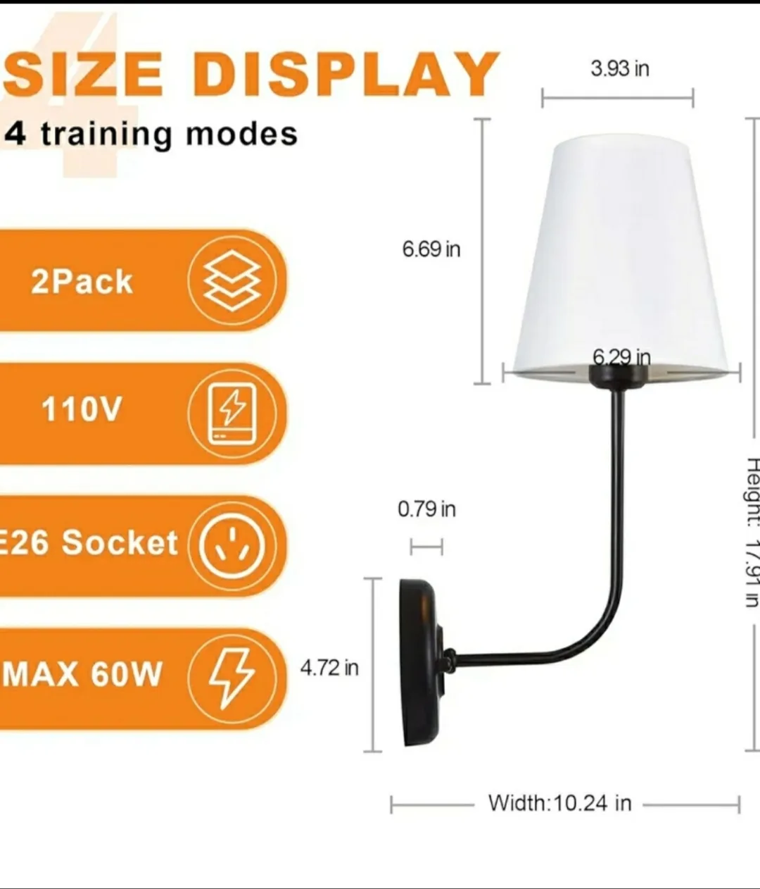 Wall Sconce Lamp w/ White Shade - New! image indicator(6)