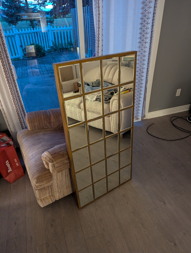Large Grid Mirror - Statement Piece