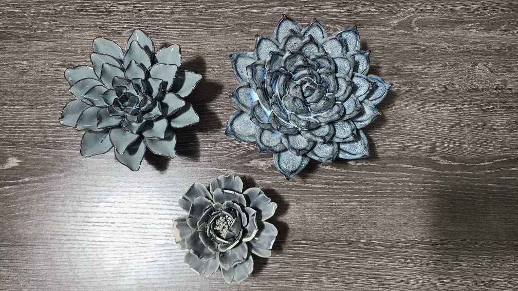 Chive NIGHT Ceramic Flower Wall Art - Set of 3 thumbnail