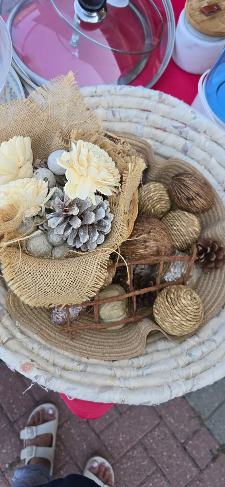 Decorative Basket with Floral Arrangement thumbnail