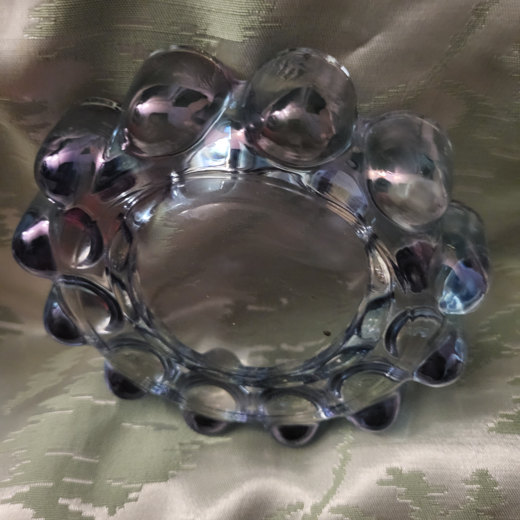 Vintage Blue Glass Ashtray - photo 2