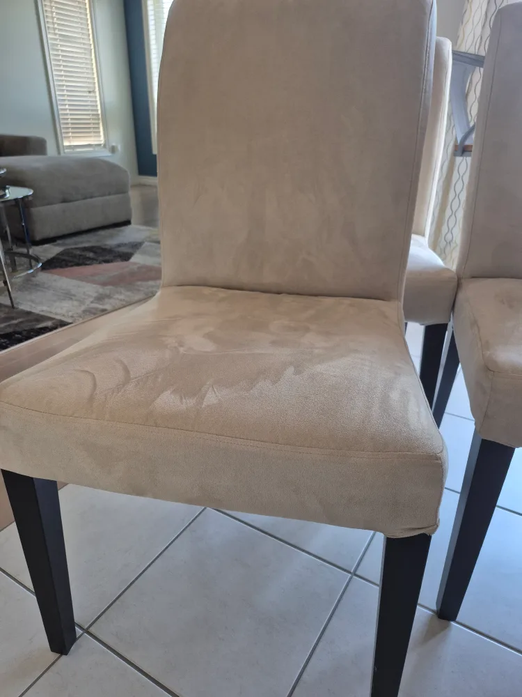Dining Chairs - Set of 4 - Beige Suede thumbnail