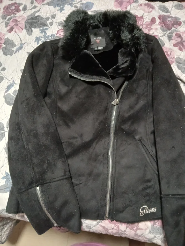 Guess Black Faux Suede Jacket - Size 12 thumbnail