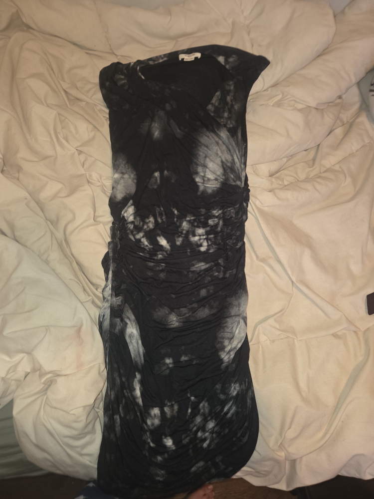 Helmut Lang Black Tie Dye Dress - Size M
