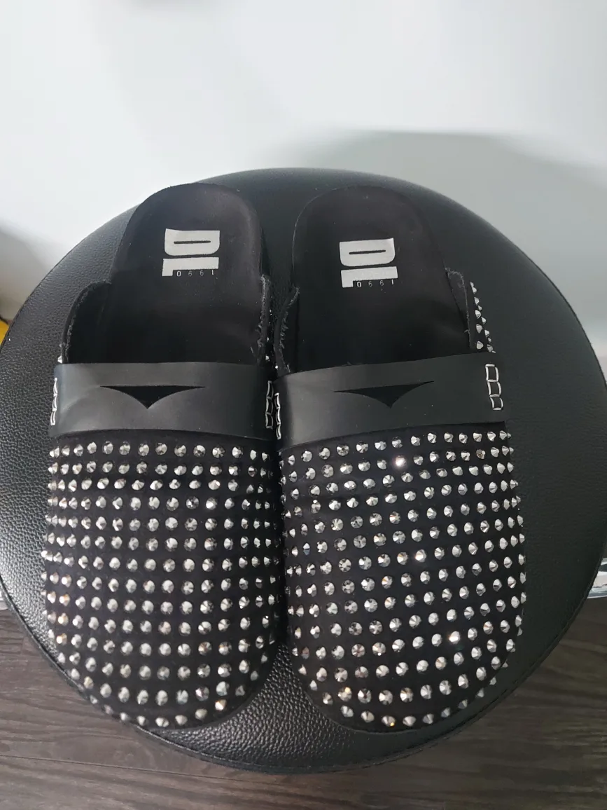 DL 1961 Black Studded Slides thumbnail