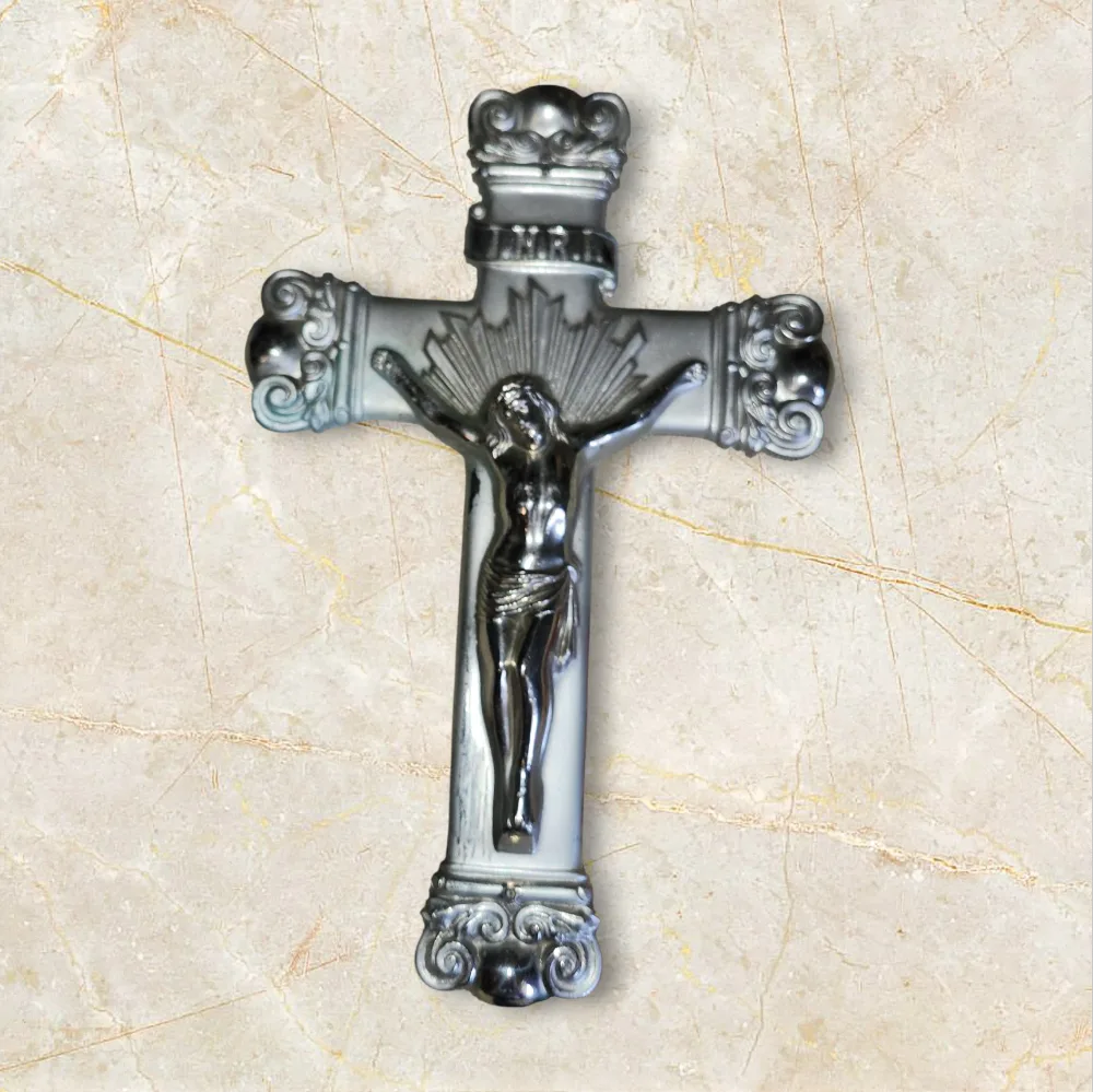 Crucifix Cross Vintage Cast Metal Crucifix thumbnail