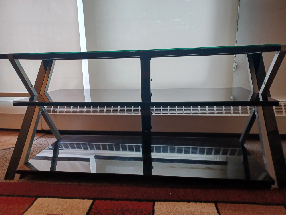 Black Glass Top TV Stand - photo 4