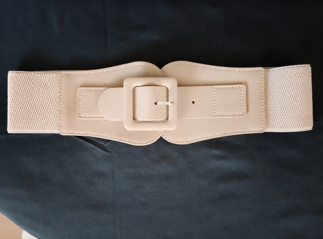 Beige Elastic Corset Belt - One Size thumbnail