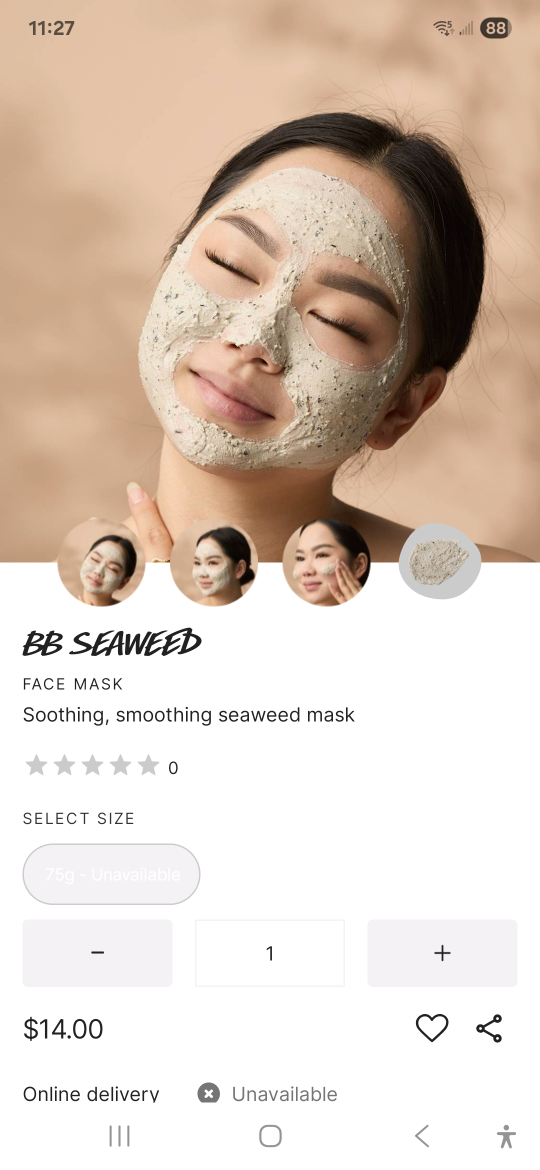 Lush BB Seaweed Fresh Face Mask