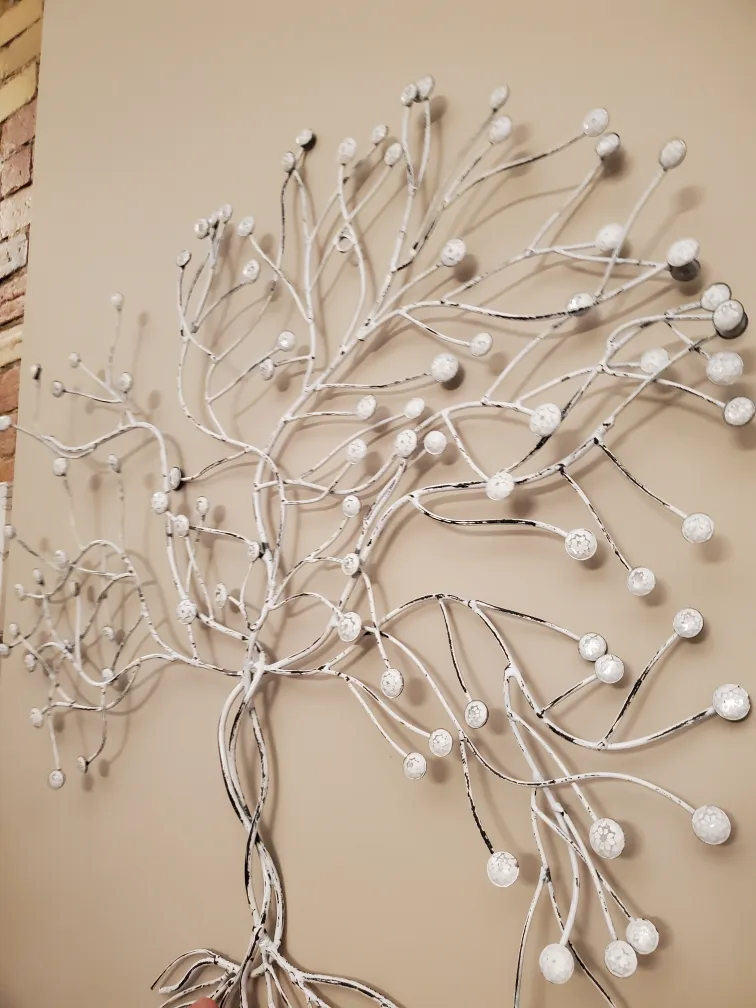 Large Metal Tree Wall Art - White image indicator(2)
