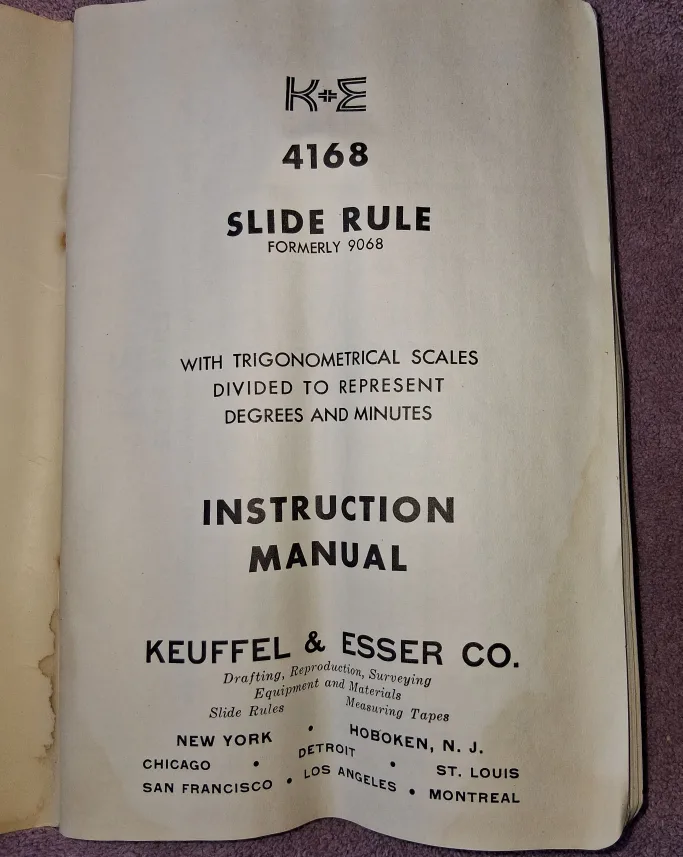 Keuffel & Esser Slide Rule Manual No. 4168 image indicator(2)