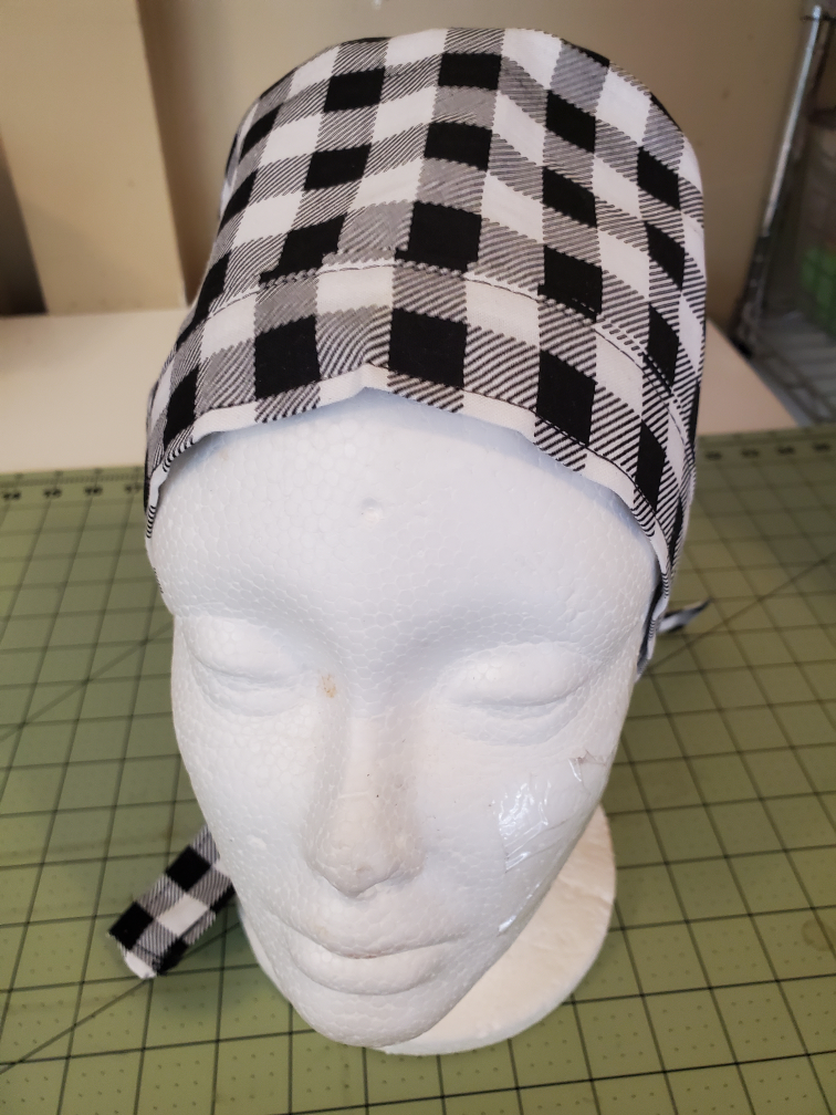 Hand Crafted Scrub Cap - Black and White Checkered - photo 2