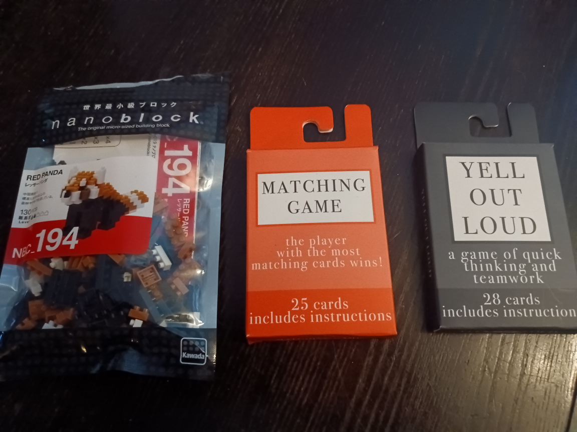 3 Games: Nanoblock, Yell Out Loud, & Matching Card Games