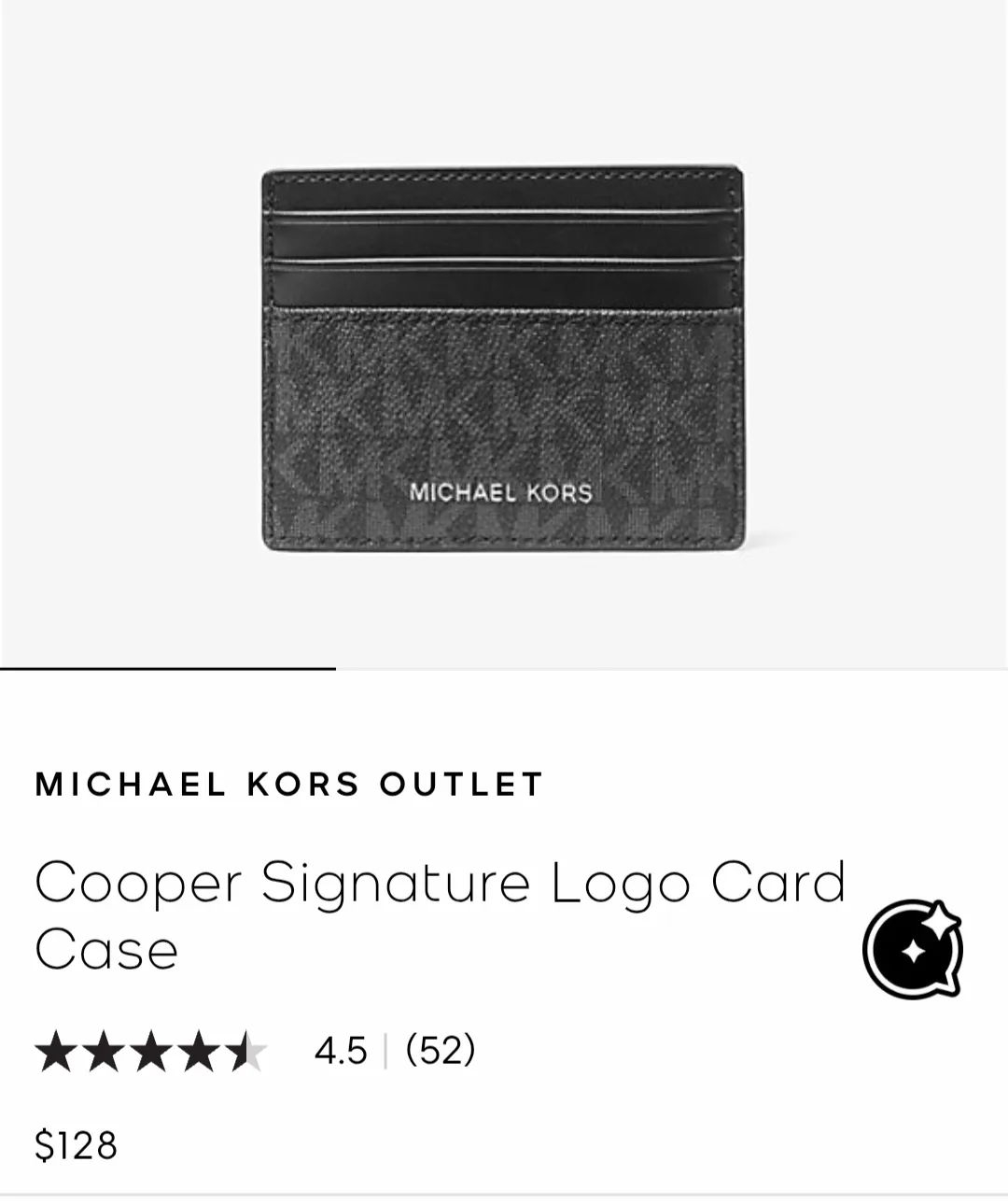 New Michael Kors Cooper Card Case - Black thumbnail