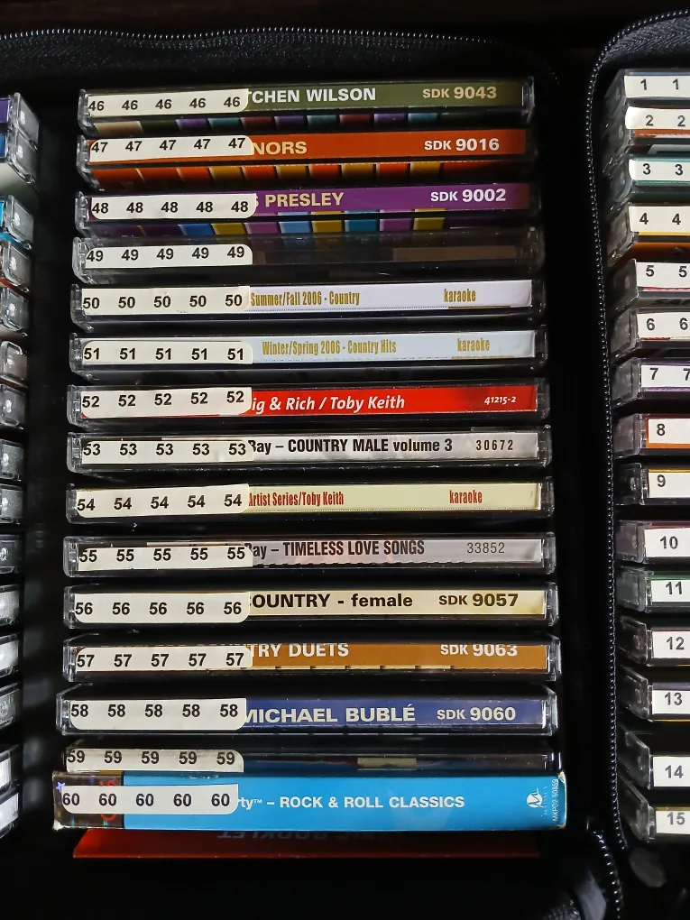 Large Karaoke CD Collection with Free Mic image indicator(3)