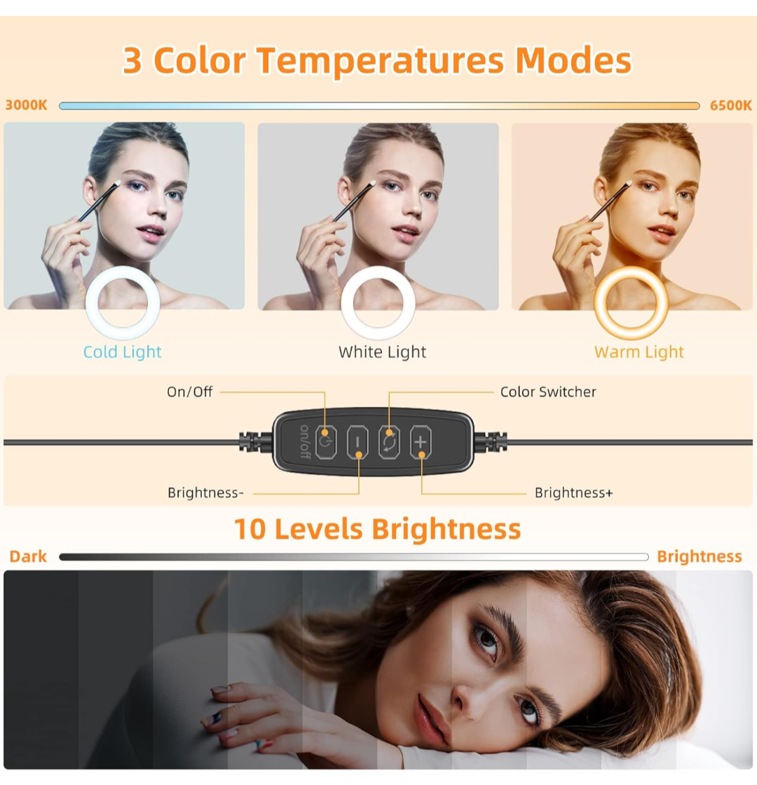 LED Ring Light with Adjustable Stand - photo 2