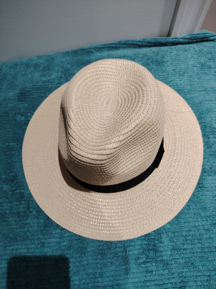 Straw Fedora Hat with Black Band