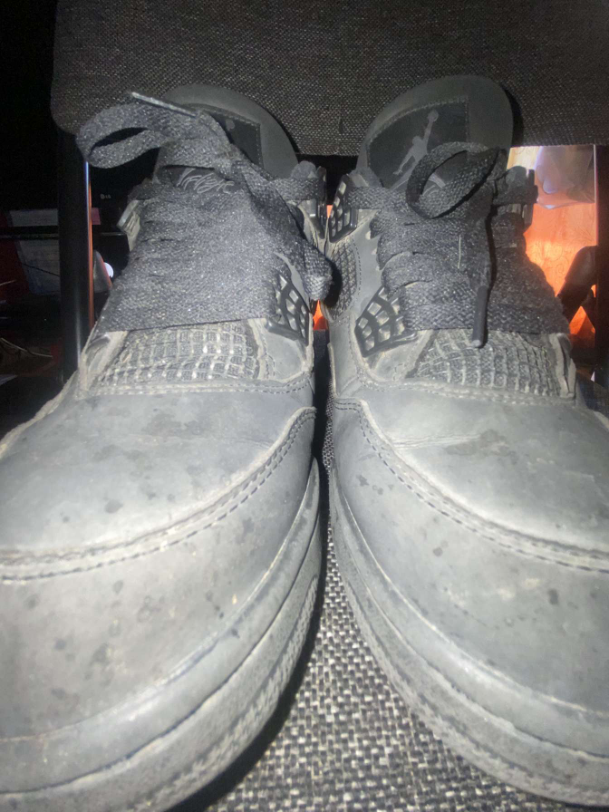 Jordan 4 Retro Black Cat Shoes creased - photo 5