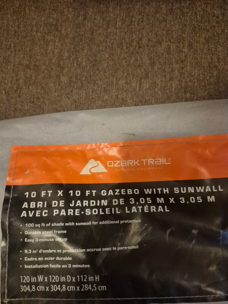 FRAME for Ozark Trail 10 ft x 10 ft Gazebo with Sunwall thumbnail