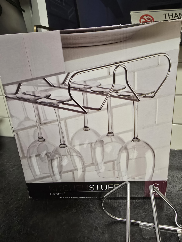 Kitchen Stuff Under Cabinet Wine Glass Rack - photo 3