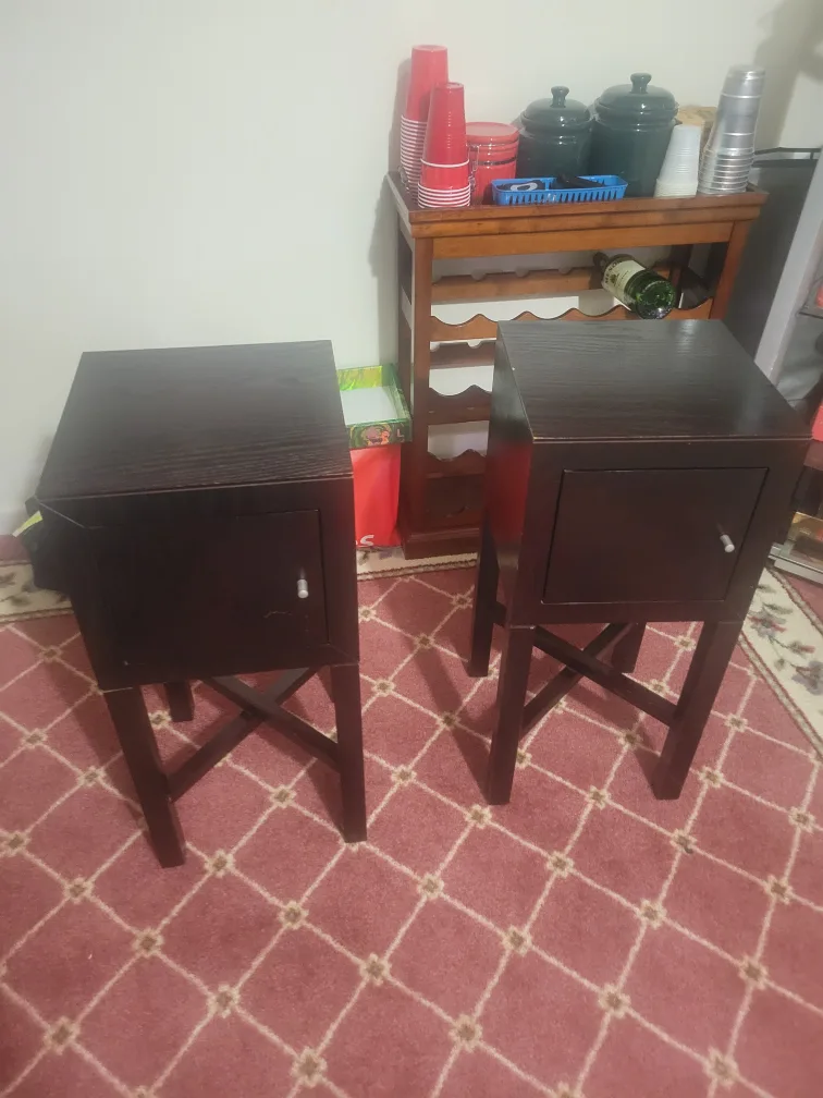 Pair of Dark Brown Nightstands thumbnail