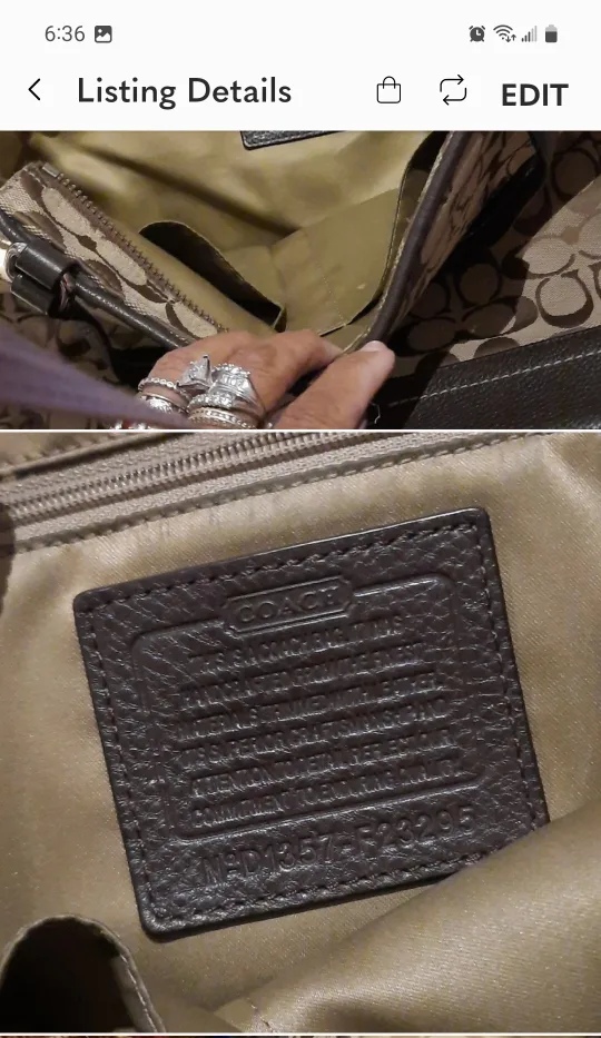 Coach Signature Brown XL Tote Bag image indicator(7)