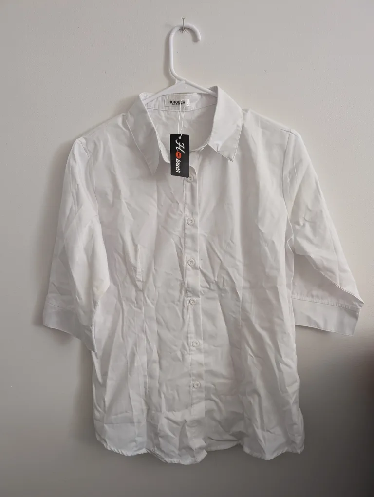 Brand New White Cotton Shirt - Size M office wear thumbnail
