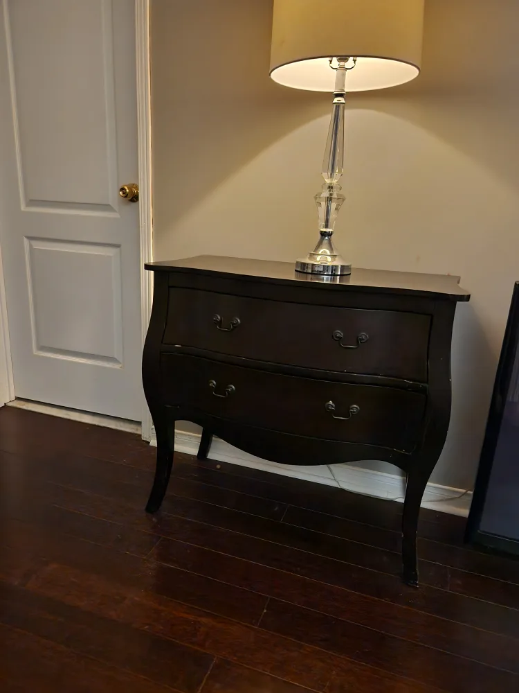 Black 2-Drawer Nightstand thumbnail