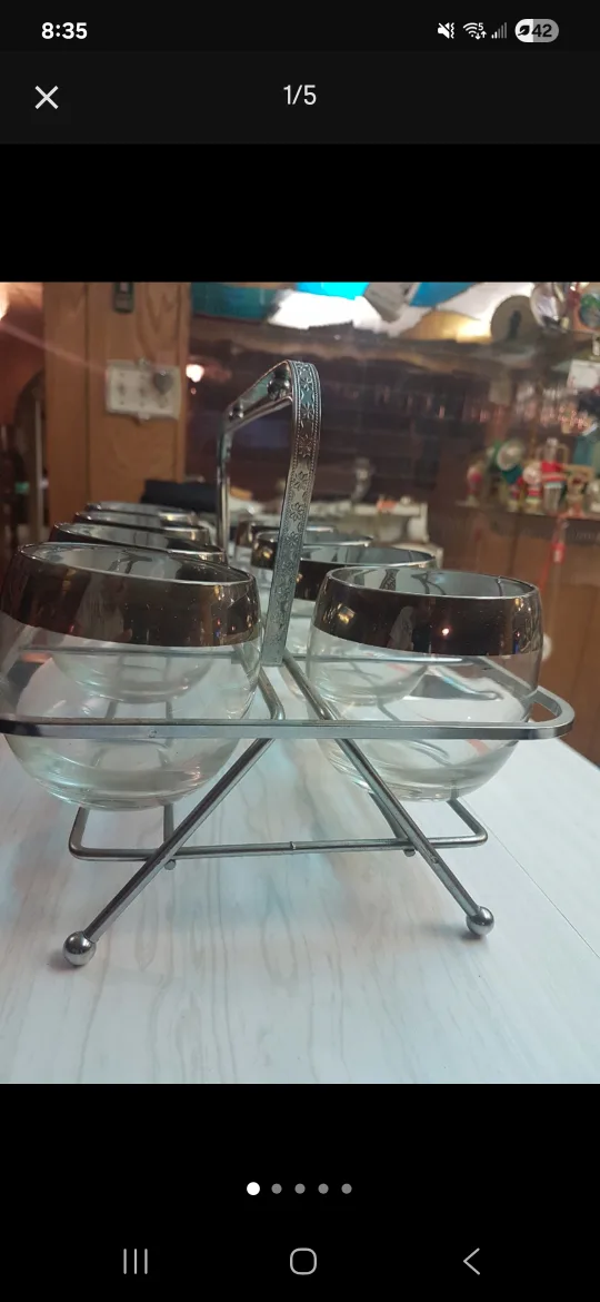 Vintage  roly poly Cocktail Glasses Set thumbnail