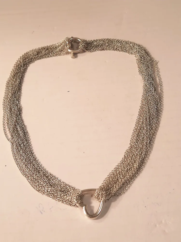 Tiffany & Co. Silver Heart Necklace, 20" image indicator(6)