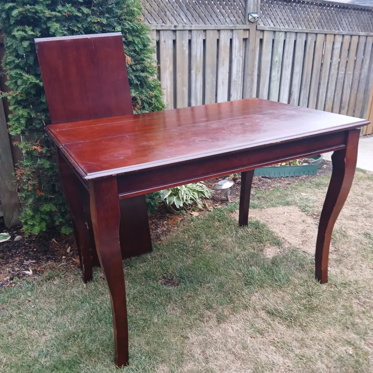 Mahogany Dining Table with Extension Leaf, Chairs. image indicator(4)