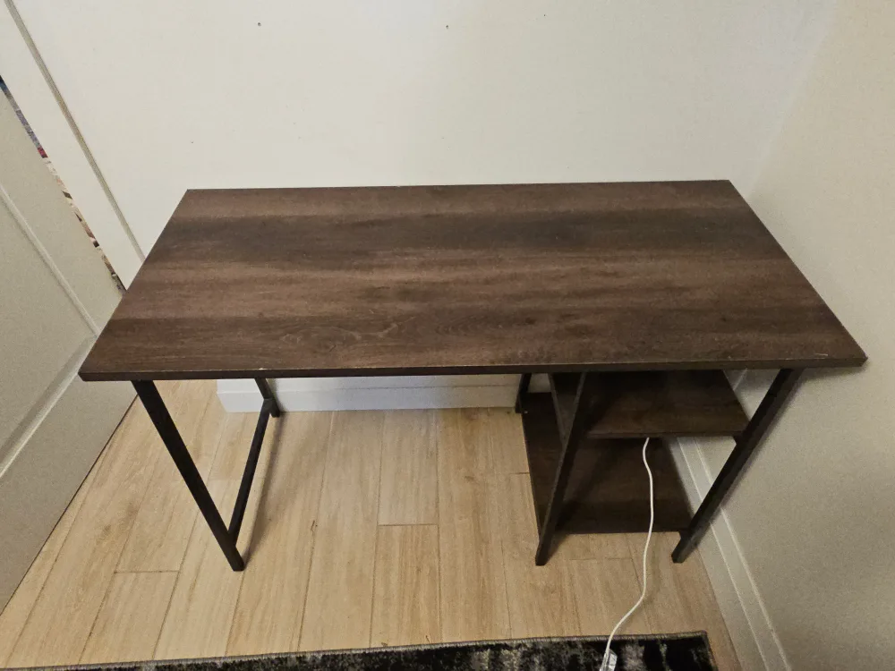 Brown Desk with Shelves - 41.5 x 18.5 inches